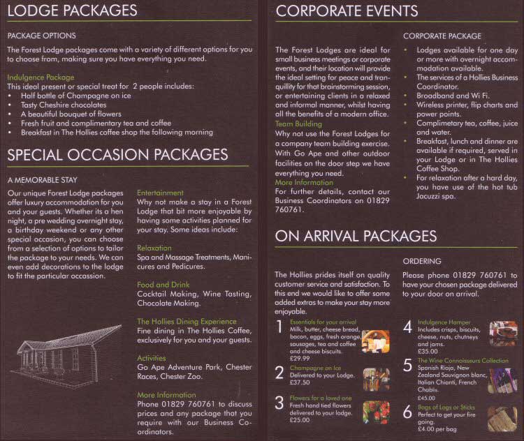 Chestertourist.com - The Hollies Farm Shop Forest Lodges Page Five